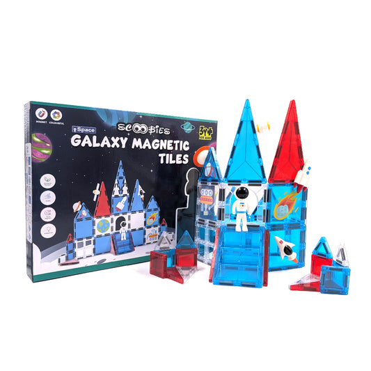 Scoobies Galaxy Magnetic Tiles , Space-Themed Designs: Astronaut, Rockets, Stars & More