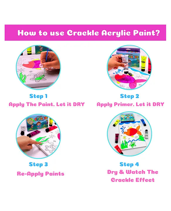 Crackle Acrylic Paints Magic Crackle Effects | Kids' Creative Fun | DIY Art Kit