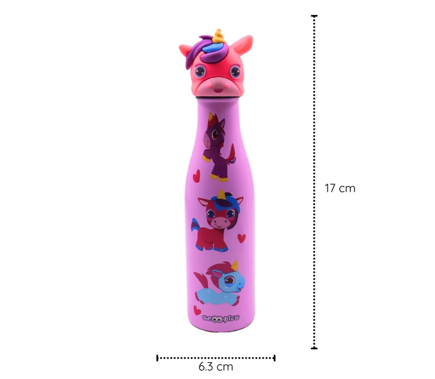 Scoobies Unicorn Head Stainless Steel Bottle With Cute Unicorn Cap | Easy to Carry