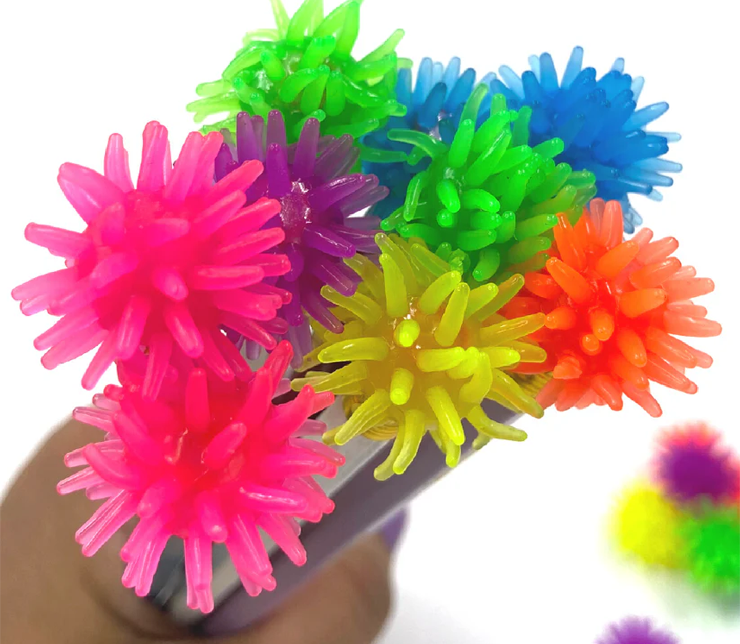 Spooky Wall Crawlers , 15 Stretchy Multi-Colored Balls with a hole , Stick & Crawl for Fun Sensory Play