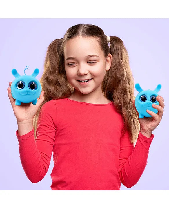 Jello Joy: Glow in the Dark Squishy Toy! | Aqua Blue Squishy Puffer Toy with Sparkly Eyes | Perfect for Bath Time and Stress Relief
