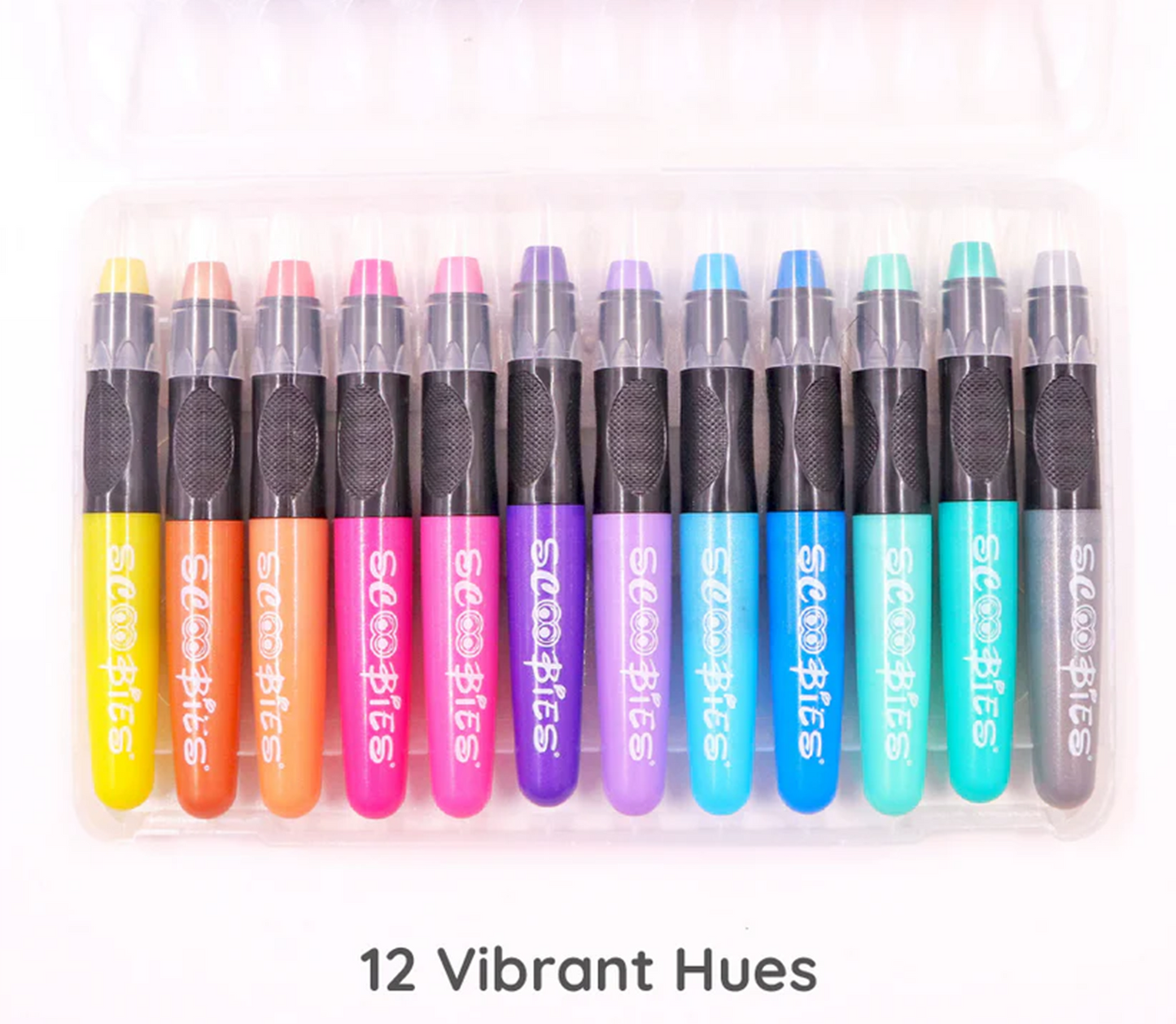 Metallic Silk Crayons (Pack of 12) Premium Quality, Shimmery & Water-Soluble Crayons