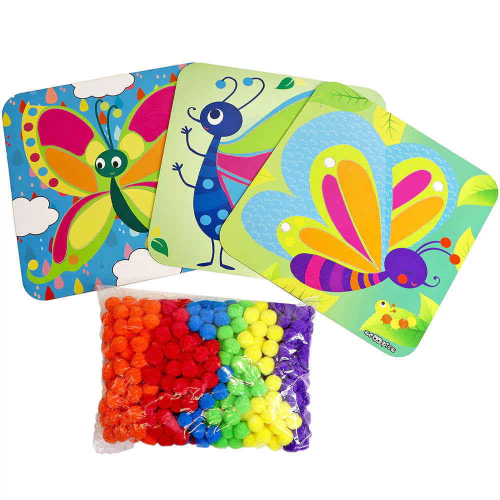 Stick N Fun Pompom Art Set | 600 Pieces | Butterflies | Your DIY Decor