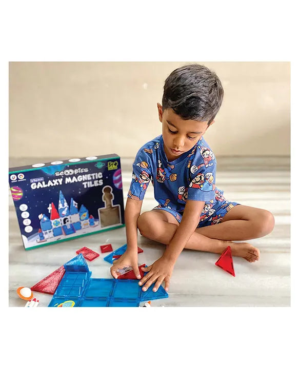 Scoobies Galaxy Magnetic Tiles , Space-Themed Designs: Astronaut, Rockets, Stars & More