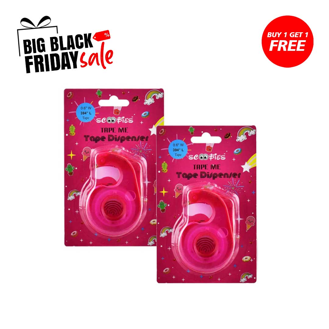 Buy 1 get 1 Free, Tape Me Tape Dispenser (Multicolour) | Includes Free Tape | Auto Manual Cut | For 1``.5 Cm Width Tape