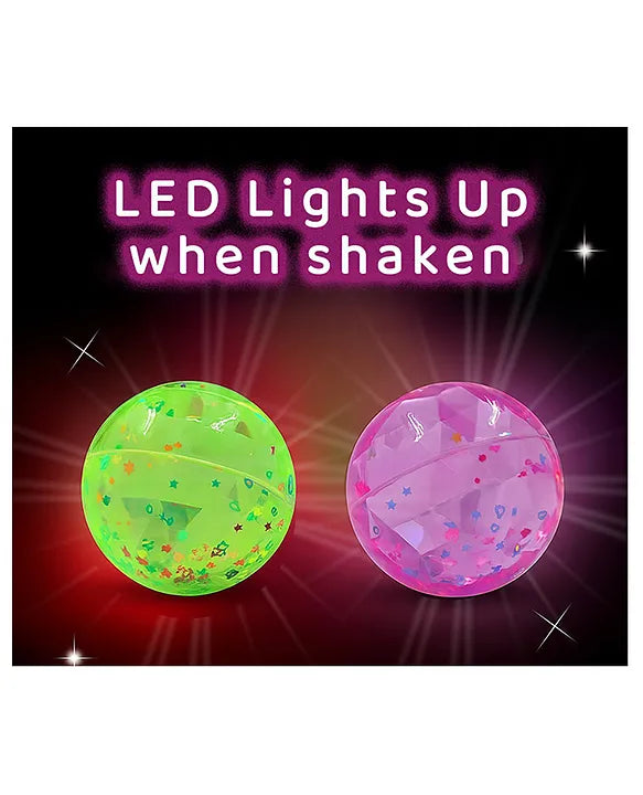 Crystal Ball (Pack of 1) LED Flashing Bouncing Ball , Sensory Play Toy for Kids (3+ Years)
