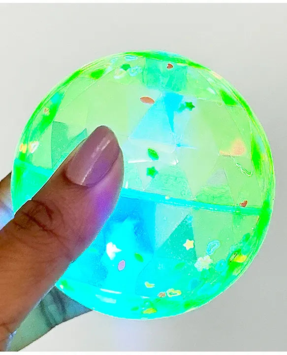 Crystal Ball (Pack of 1) LED Flashing Bouncing Ball , Sensory Play Toy for Kids (3+ Years)