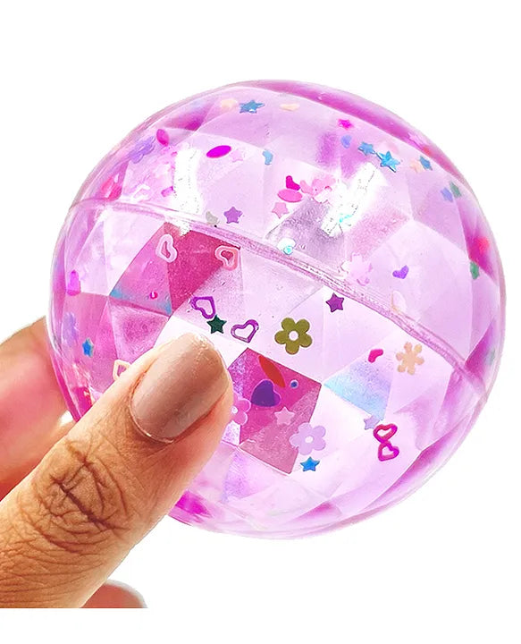 Crystal Ball (Pack of 1) LED Flashing Bouncing Ball , Sensory Play Toy for Kids (3+ Years)