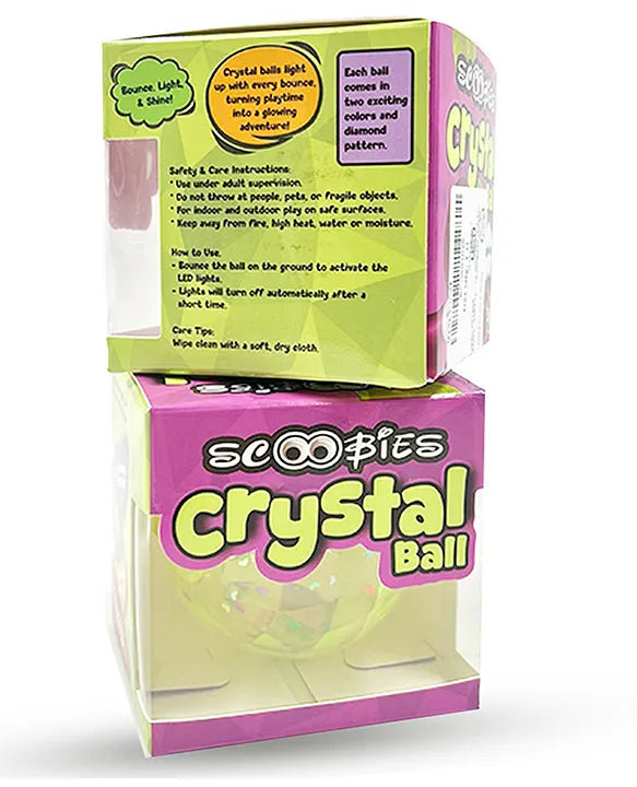 Crystal Ball (Pack of 1) LED Flashing Bouncing Ball , Sensory Play Toy for Kids (3+ Years)