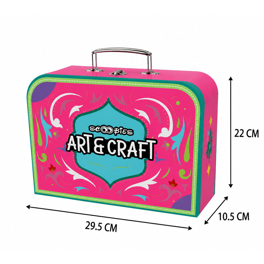 Scoobies Art & Craft Kit, 7-in-1 Craft Set| with Canvas, Diamond Art & Scratch Sheets | All-in-One Creative Fun, Safe & Mess-Free for Kids 3+