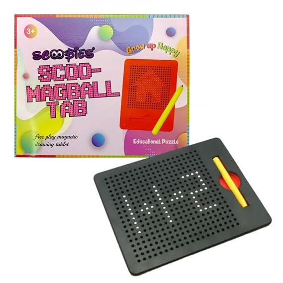 Scoo-MagBall Tab (MultiColor) | With Magnetic Stylus | Travel-Friendly Mess-Free Fun Writing Pad | With Audible Click Sound | Creative Learning & Sensory Edu Toy