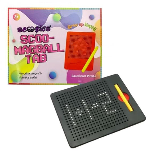 Scoo-MagBall Tab (MultiColor) | With Magnetic Stylus | Travel-Friendly Mess-Free Fun Writing Pad | With Audible Click Sound | Creative Learning & Sensory Edu Toy