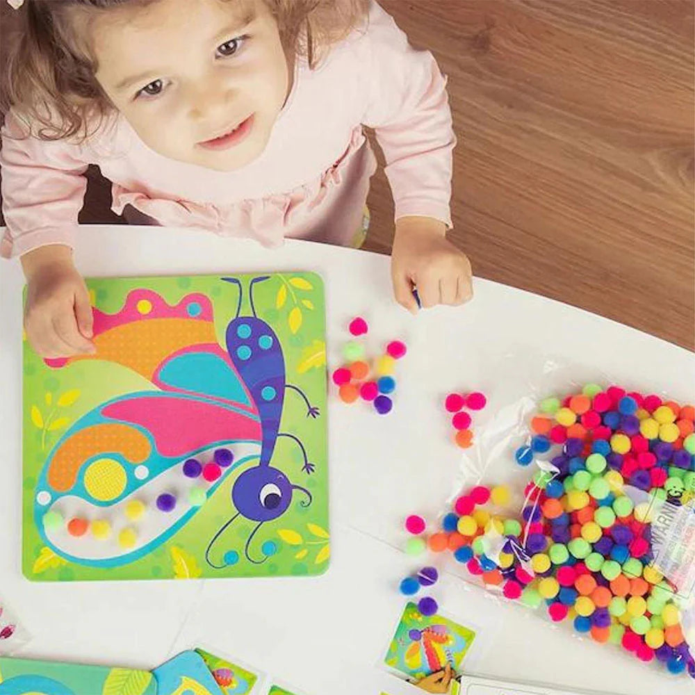 Stick N Fun Pompom Art Set | 600 Pieces | Butterflies | Your DIY Decor