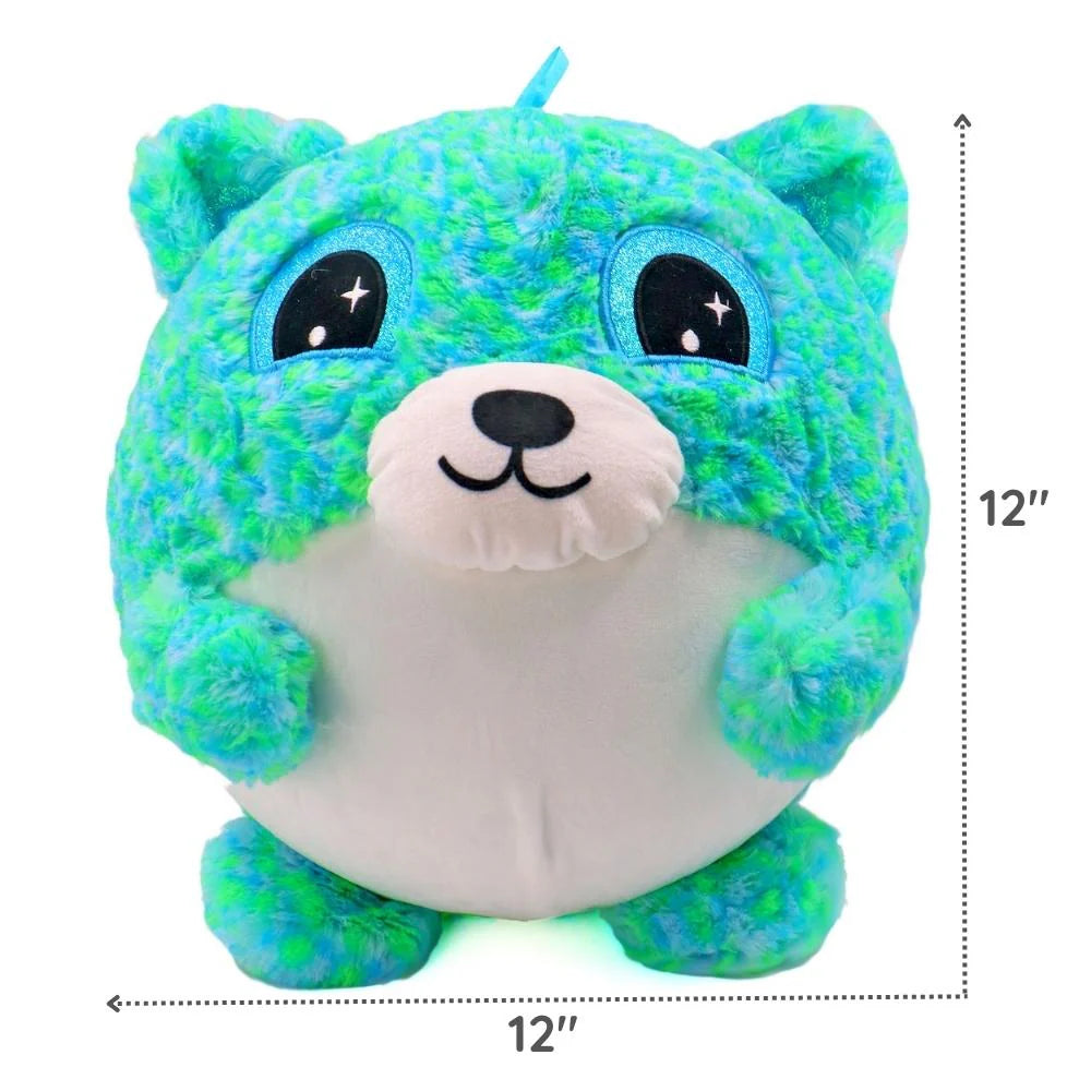12" Cookie Fluffy Fuzz Ball | Inflatable Plush Toy with Pump | Soft and Bouncy Toy