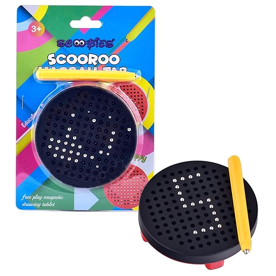 ScooRoo Magball Tab | With Magnetic Beads & Stylus | Mess-Free Magnetic Drawing Board | With Audible Click Sound | Creative Learning Tool