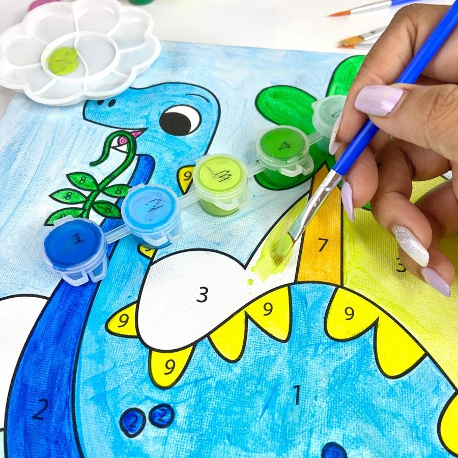 Paint by Number (Dino World) | Craft Kit for Kids | Educational Puzzle Toy | Home Learning Kit
