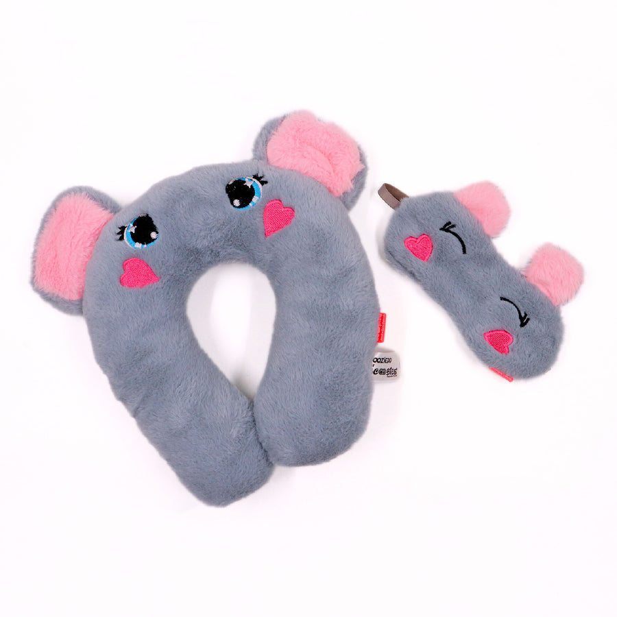 Elie Plush Neck Pillow and Eye Mask