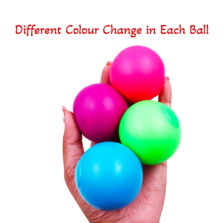 Scoobies Mini Tint Balls: Color-Changing Squishy Balls Set of 4 Balls (Pink, Blue, Purple & Green) | Stress Relief & Sensory Play | Fun Party Favors for Kids & Adults
