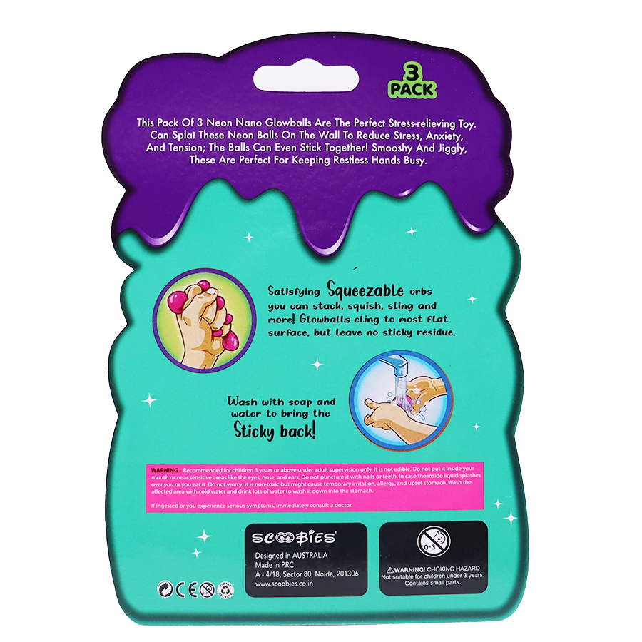 Nano Glow Balls – Mini Multi Color Glow-in-the-Dark Sensory Balls for Kids 3+ | Soft, Stretchy, and Squishy Fun in 2 Variants