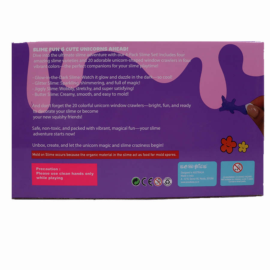 Uni GooGoo Slime Set (Pink) 4 Slimes + 20 Unicorn Dawdlers, Stretch, Squish & Decorate