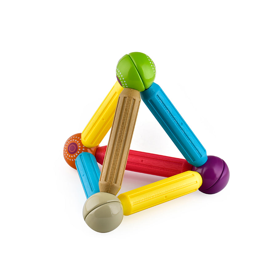 Magnetic Sticks - 34 Pieces Ball & Stick Construction Set | 360 Degree Revolvable | Portable Storage Box | STEM Learning Kit