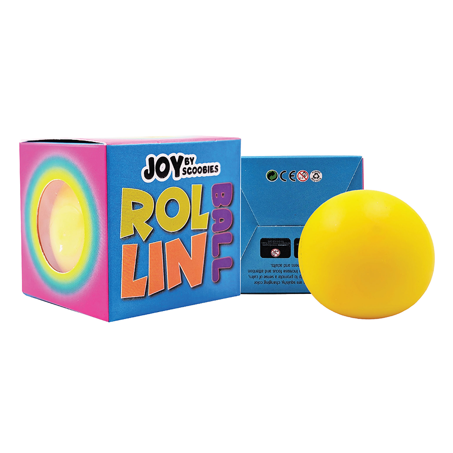 SCOOBIES Rollin Ball – Color-Changing Squishy Stress Relief Toy for Kids & Adults | Soft Sensory Fidget Ball | Non-Toxic, Washable, Portable TPR Squeeze Toy