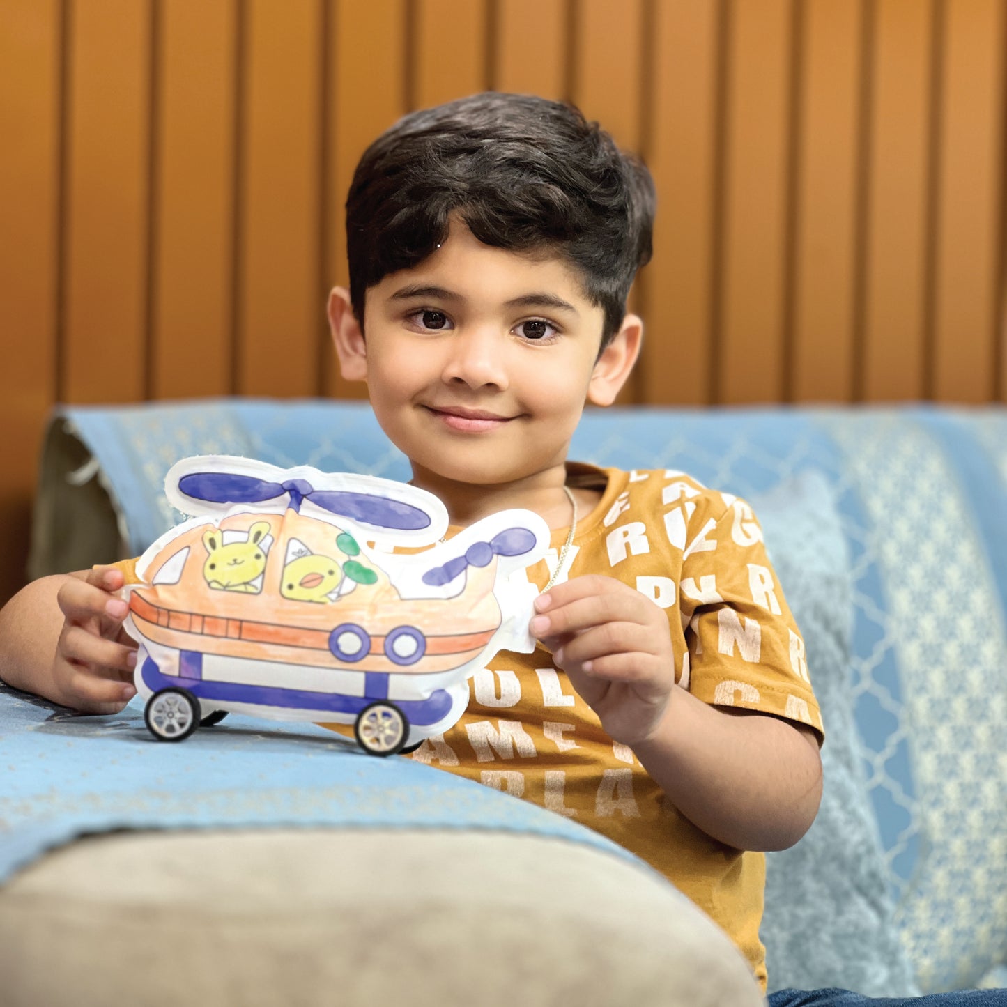 3D Coloring | Inflatable Helicopter with 5 Markers and Add on Wheels | Reusable Toy