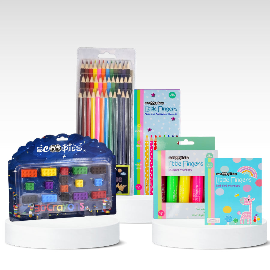 Creative Artist Hamper | Scoo Festive Treat | Perfect for Budding Picassos | Creative Fun | 3D Crayons, Hot Dot Markers & More