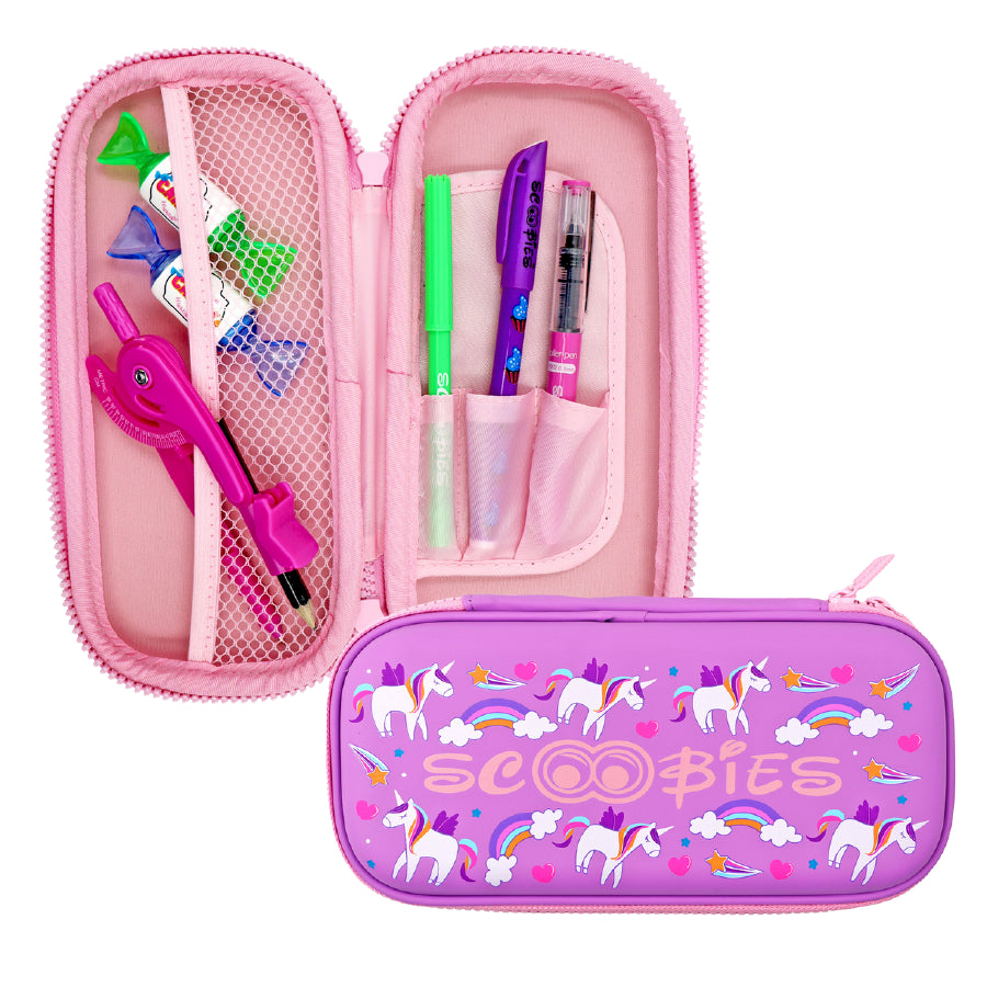 Glow-in-the-Dark Pencil Case (Planet Unicorn) | Premium EVA Quality | With Separate Stationery Slot | Multi-Use Pouch