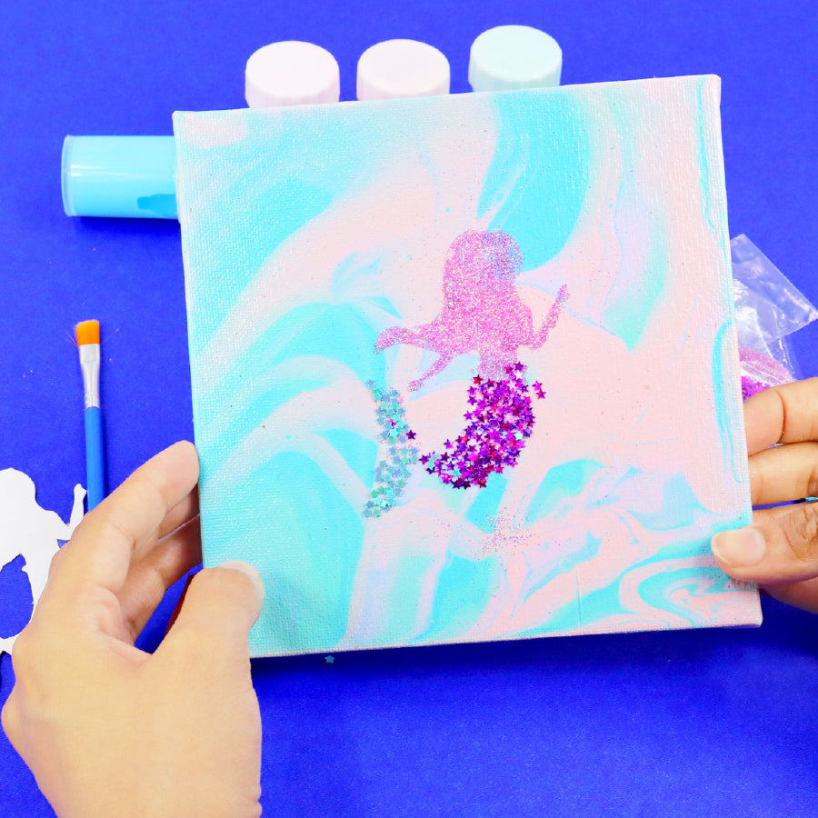 DIY Pouring Canvas Art Set -The Voyage of Mermaid