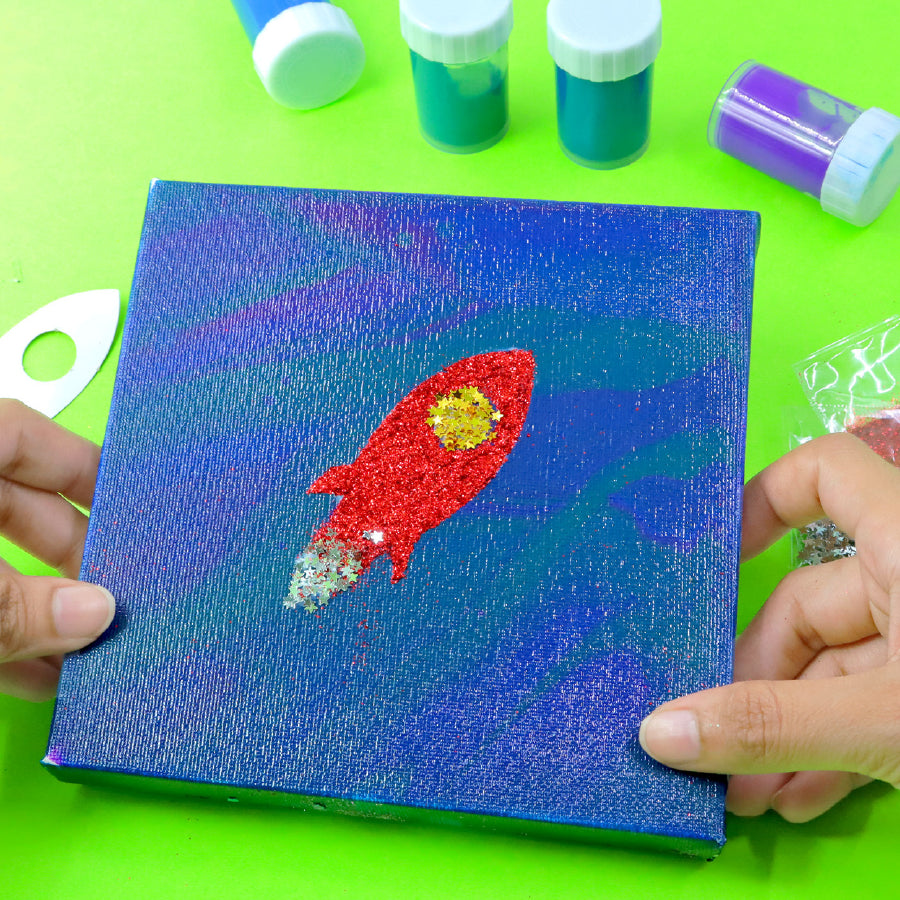 DIY Pouring Canvas Art - The Journey to Space