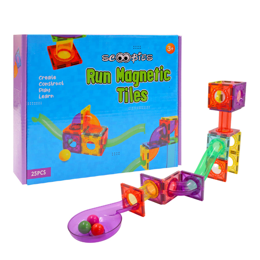 Run Magnetic Tiles - 25 Piece Construction Set