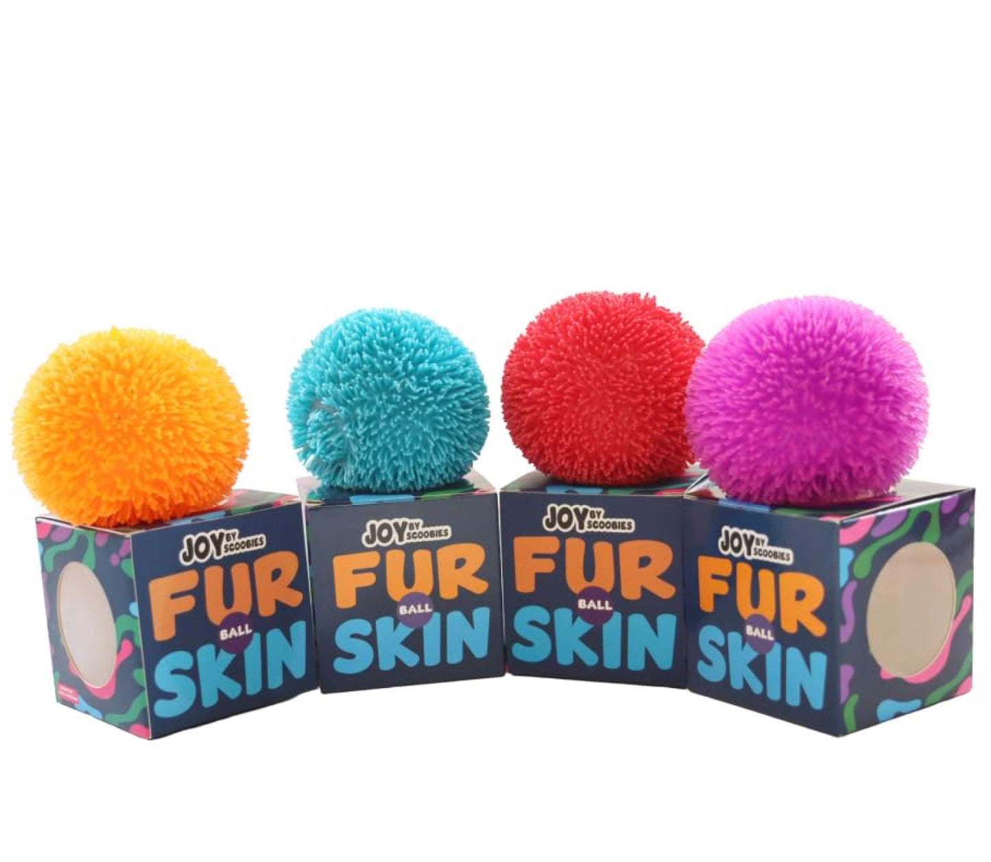 Scoobies Fur Skin Ball – Soft & Spiky Sensory Ball for Kids | Stress Relief & Fidget Toy | Non-Toxic, Stretchable Squeeze Ball | Portable Calming Toy for Boys & Girls | Ideal for Party Favors