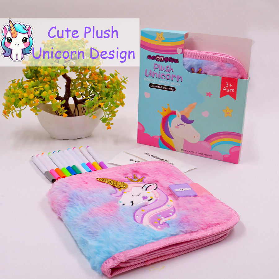 Doodle Magic Book in Plush Unicorn Theme