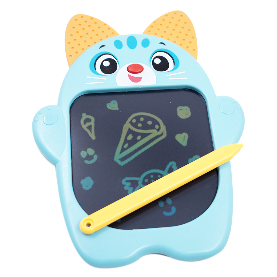 Scoo-Wee Cat Shaped Multi-Color Screen Doodle Pad with One-Click Erase | LCD Drawing Board | Reusable & Eco-Friendly Toy for Kids 3+ | Screen-Free Play