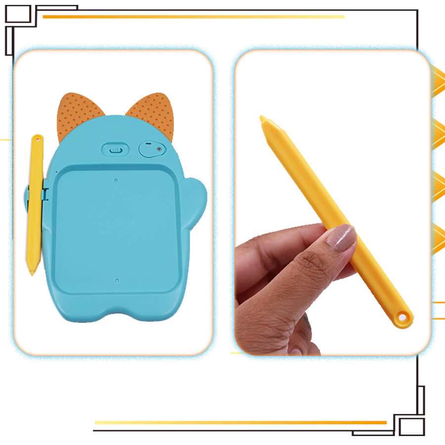 Scoo-Wee Cat Shaped Multi-Color Screen Doodle Pad with One-Click Erase | LCD Drawing Board | Reusable & Eco-Friendly Toy for Kids 3+ | Screen-Free Play