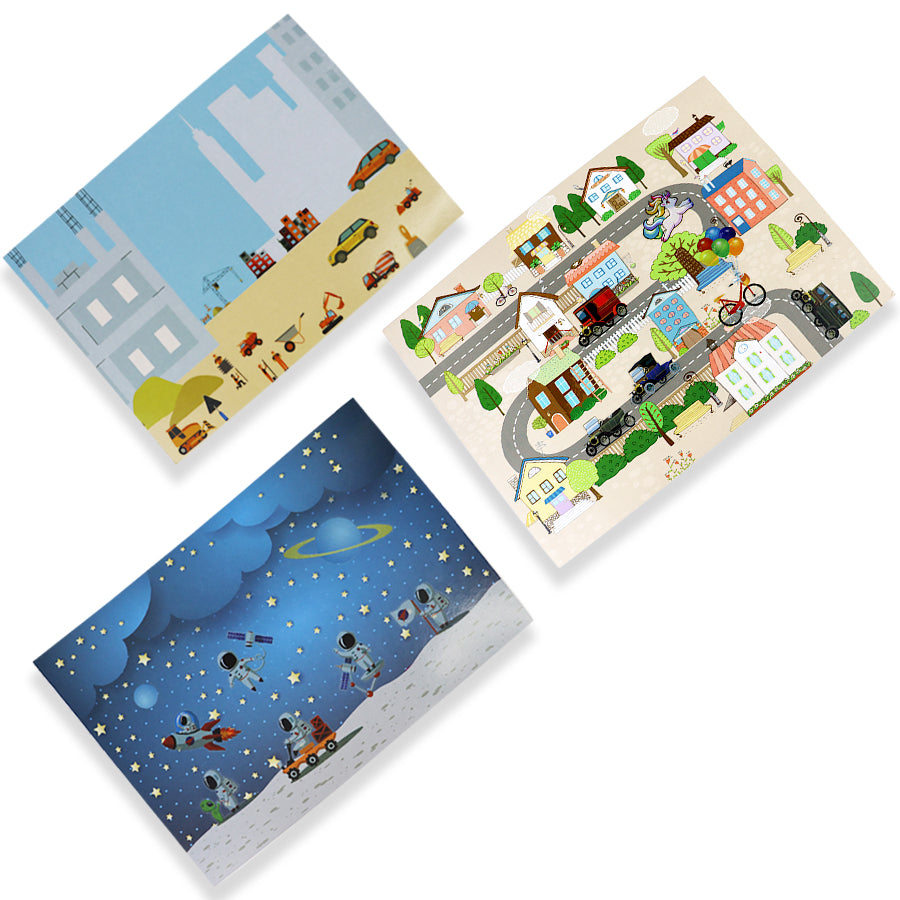 Scoo-Rub Stickers (Blue) | Transfer Sticker Set | With Stylus | My Starry World | My City & Roads | My Buildings & Monuments | 100+ Stickers | DIY Sticker Activities | Artistic Mini Box