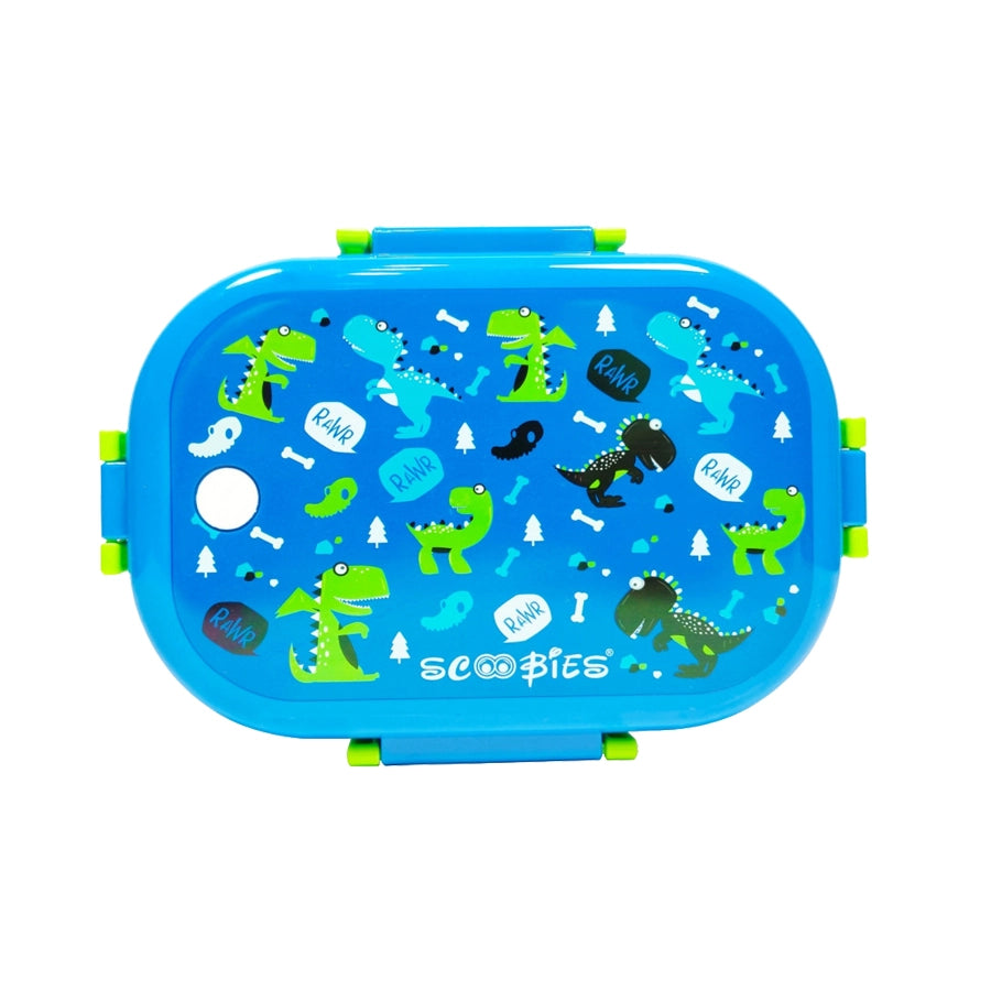 Scoo Yum Dino Lunch Box | With Removable Compartment Separator | Funky Dino Design | Insulated