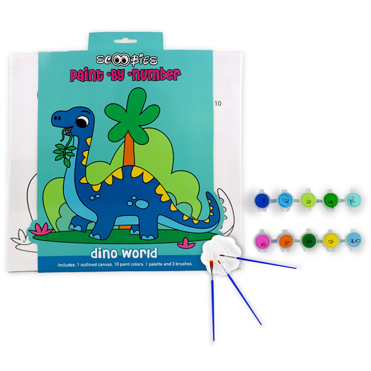 Paint by Number (Dino World) | Craft Kit for Kids | Educational Puzzle Toy | Home Learning Kit