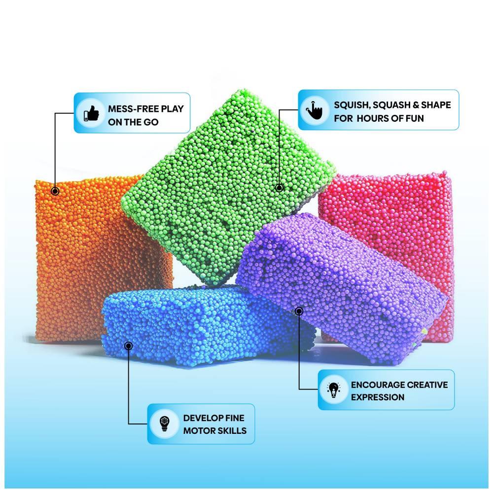 Foam Clay | With Beads & Googly Eyes | Sculpting & Moulding | Waterproof | 12 Non-Toxic Colours - Scoobies
