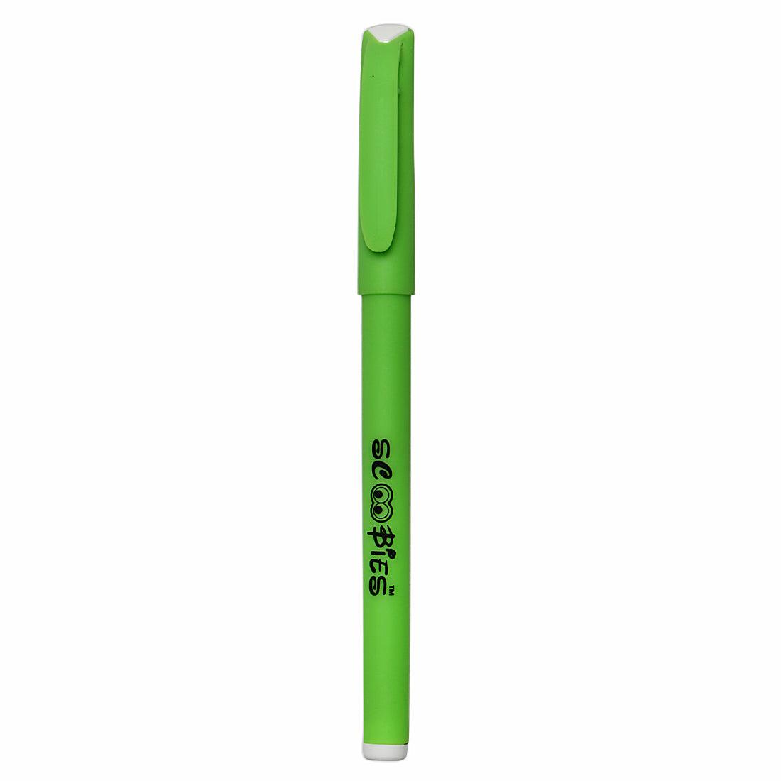 Field Gel Pen | Pack of 2 | With 0.5 mm Tip | Blue Ink | Smudge Free Waterproof Ink | Soothing Green Colour - Scoobies