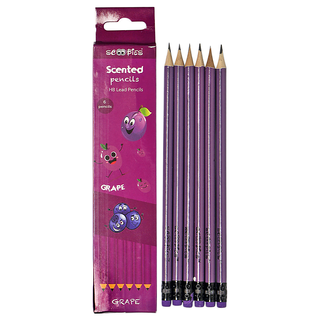 Scented Pencil (Grape)  | Sweet Grape Fragrance  | With Eraser Top