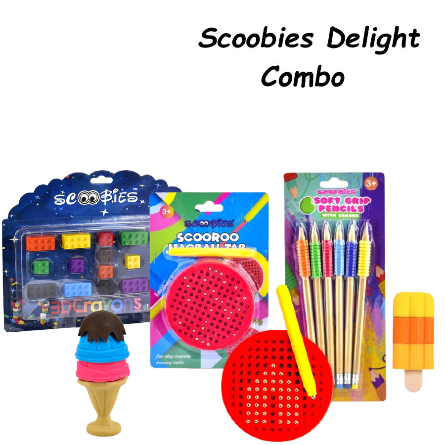 Scoobies Delight Combo | Pack of 5 | With Special Magnetic Writing Pad | Fab Deal | Ideal Gift Set