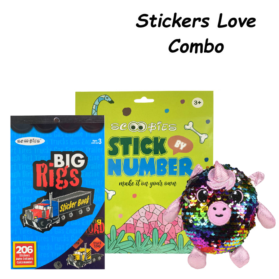 Stickers Love Combo | Set of 3 | Kids Joy Bundle | Best Kids Essentials