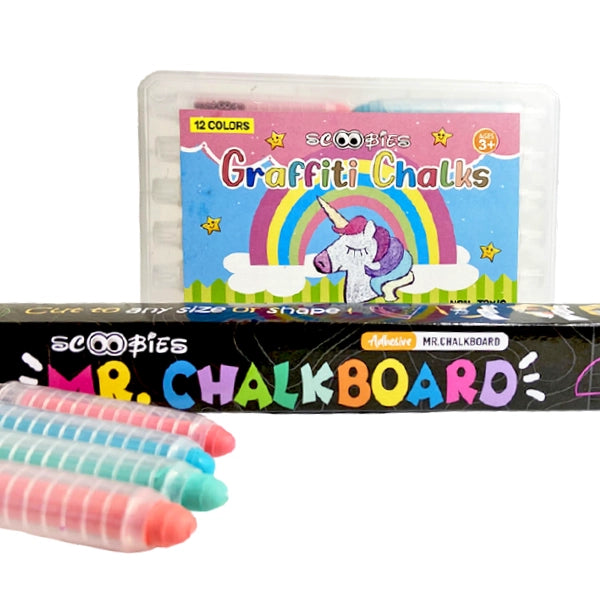 Chalk O' Board Fam | Writing Bundle | Pack of Graffiti chalk & Mr Chalk board | Mess-Free Learning