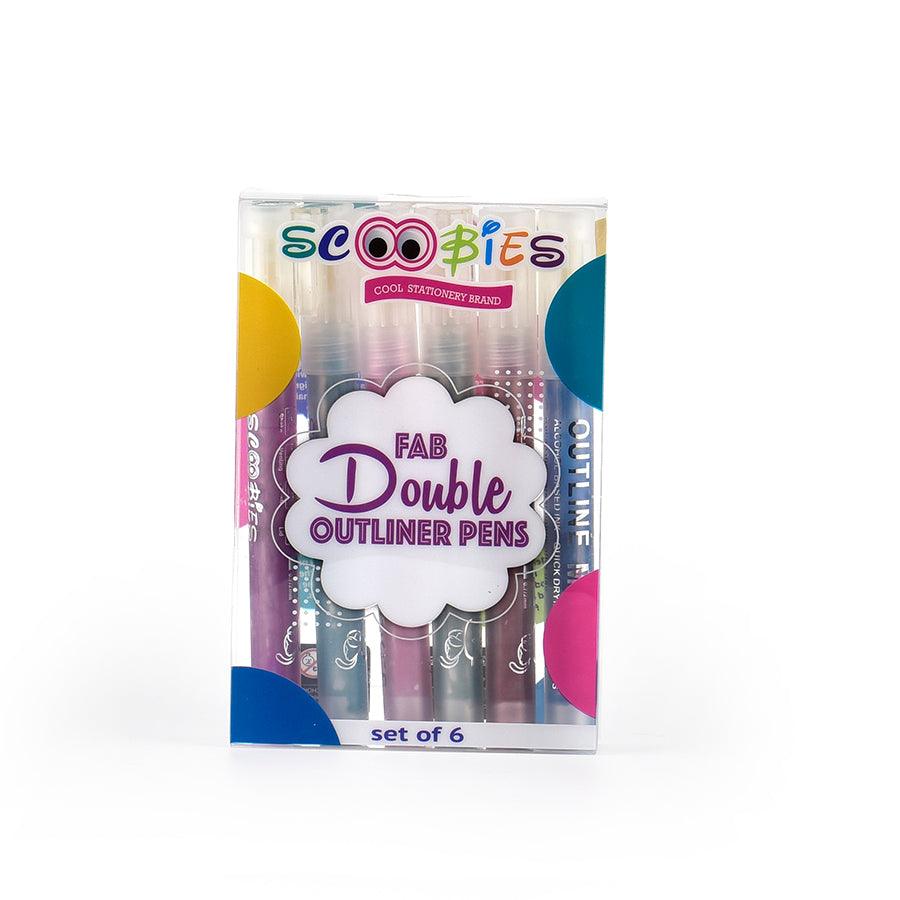 Fab Double Outliner Pens | Two-Line Glitter Art | DIY Drawings - Scoobies