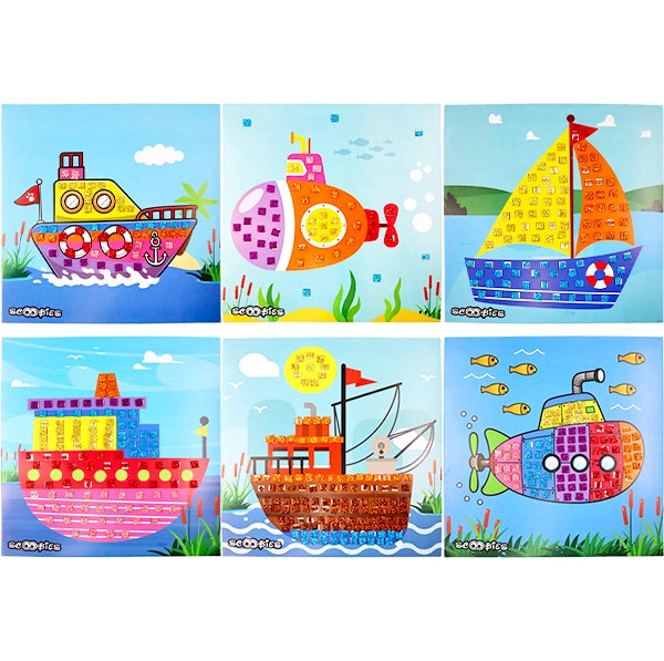 Mosaic Foam Art | Shippers Land | 125 Piece Set | DIY Creative Learning Kit