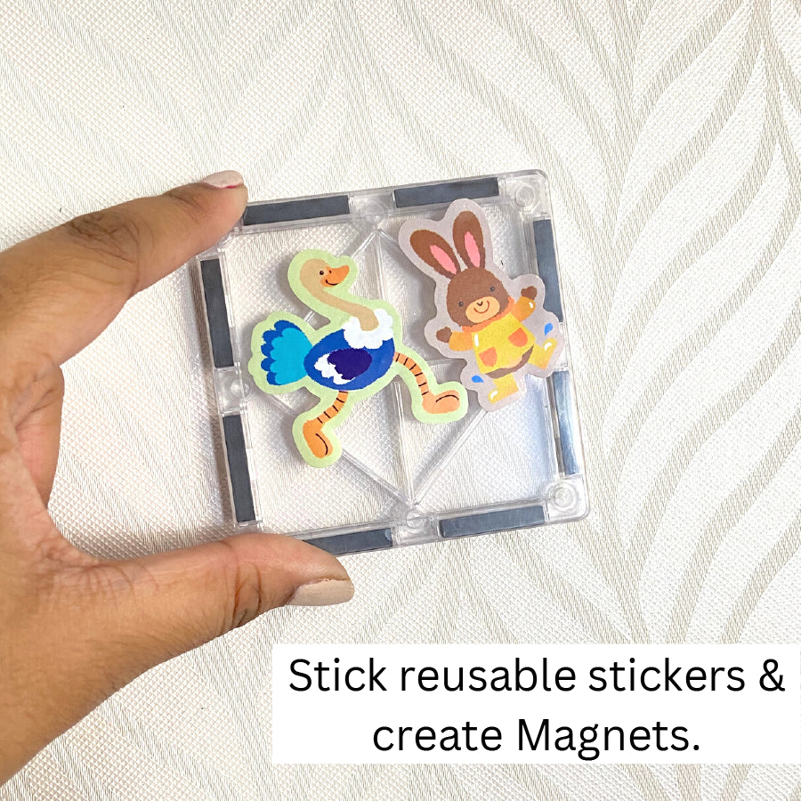 Chalky Icy Magnetic Tiles - For Constructing & Writing