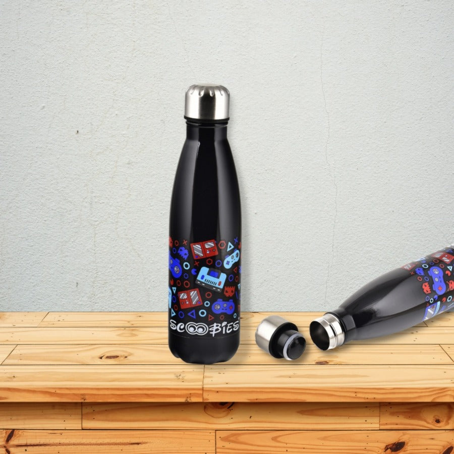 Stainless Steel  Bottle For Boys  | Insulated |  Rust Free |  Dope Gaming Print |  500 Ml