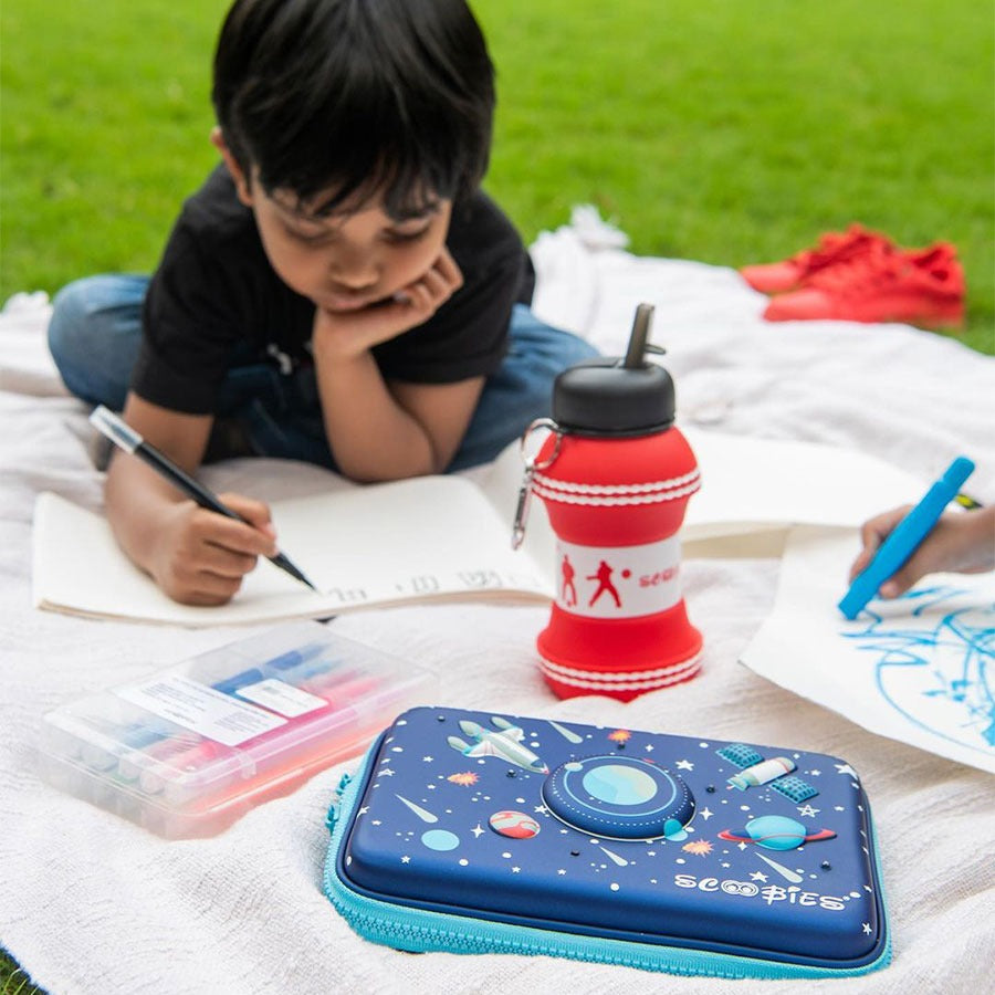 Space Pencil Case  |  With LED Light | Space Design |  Boy's Blue